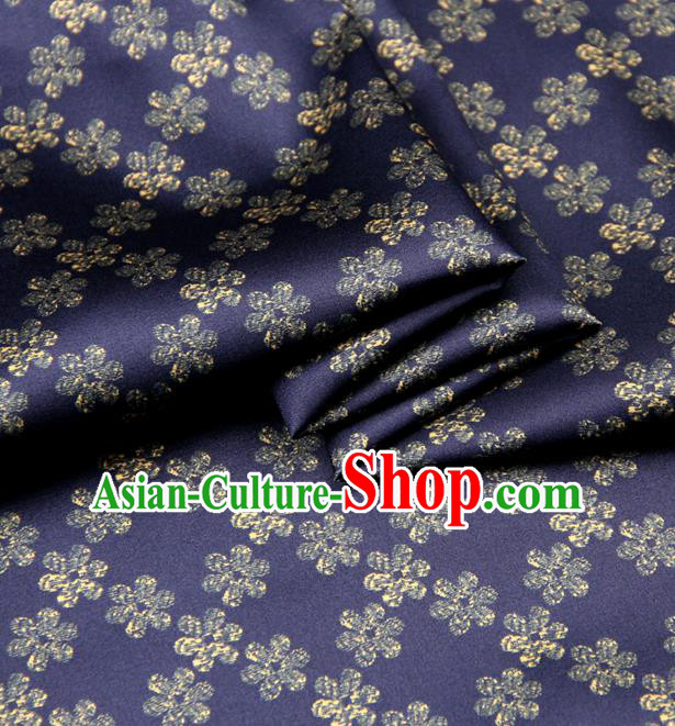 Chinese Traditional Classical Plum Pattern Deep Purple Brocade Damask Asian Satin Drapery Silk Fabric