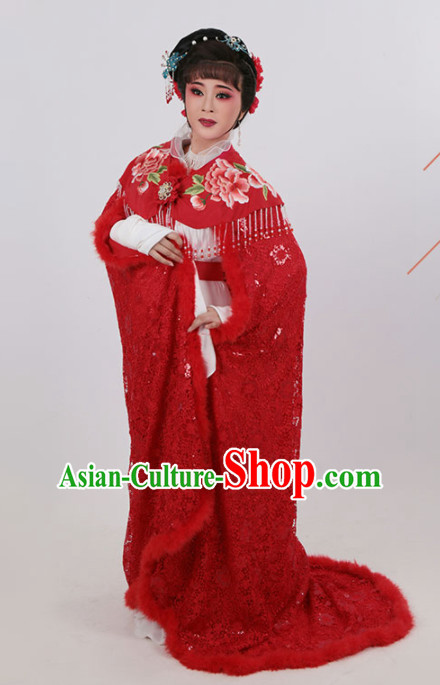 Chinese Traditional Peking Opera Actress Red Dress Ancient Imperial Consort Embroidered Costume for Women