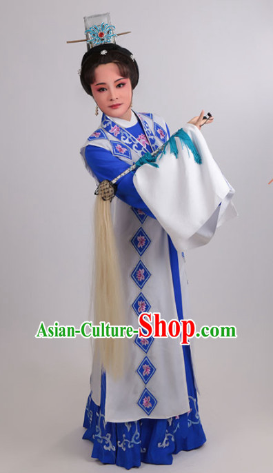 Chinese Traditional Peking Opera Actress Dress Ancient Taoist Nun Embroidered Costume for Women