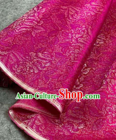 Traditional Chinese Satin Classical Pattern Design Rosy Brocade Fabric Asian Silk Fabric Material