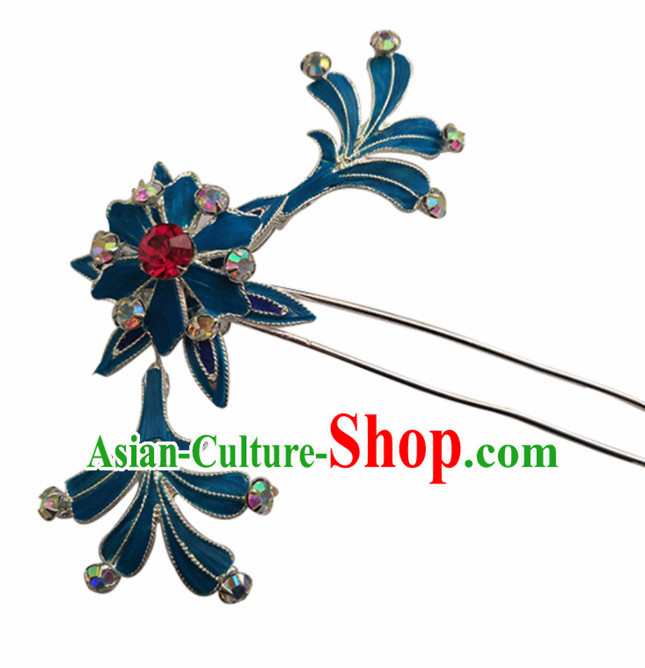 Chinese Ancient Queen Flower Hairpins Traditional Beijing Opera Diva Hair Accessories for Adults