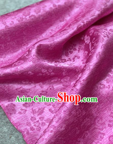 Traditional Chinese Satin Classical Flowers Pattern Design Rosy Brocade Fabric Asian Silk Fabric Material