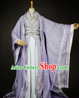 Chinese Traditional Cosplay Nobility Childe Lilac Costume Ancient Swordsman Hanfu Clothing for Men