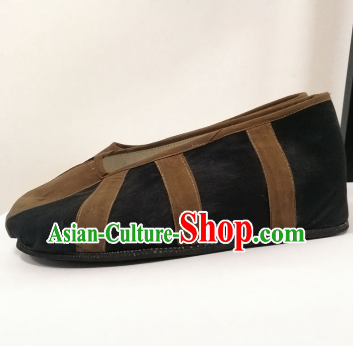 Chinese Traditional Beijing Opera Monk Shoes Ancient Cloth Shoes for Men