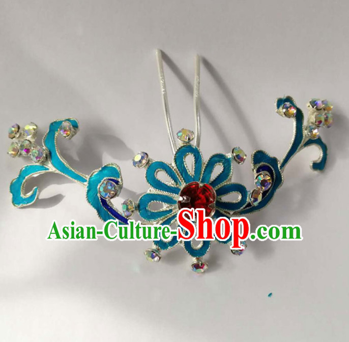 Chinese Ancient Queen Flower Hairpins Traditional Beijing Opera Hair Accessories for Women