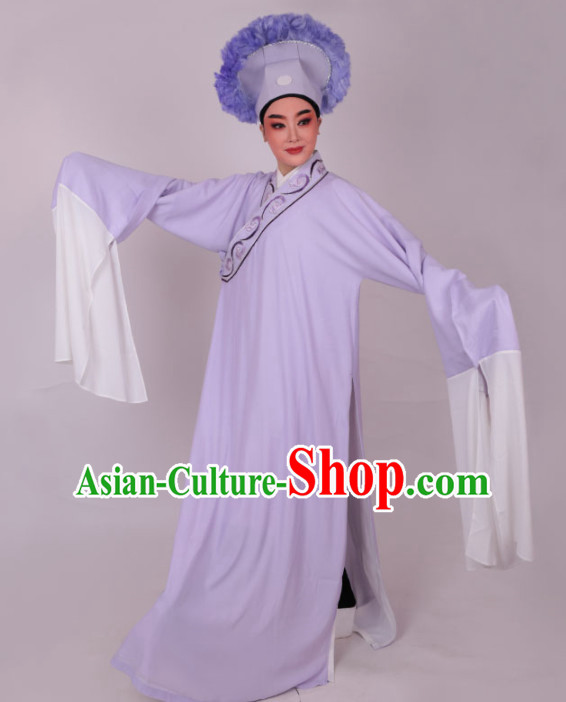 Chinese Traditional Beijing Opera Niche Nobility Childe Embroidered Purple Robe Ancient Scholar Costume for Men