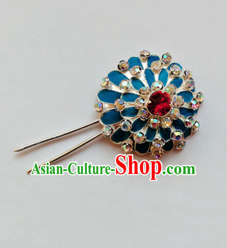 Chinese Ancient Court Princess Crystal Hair Clip Hairpins Traditional Beijing Opera Diva Hair Accessories for Adults