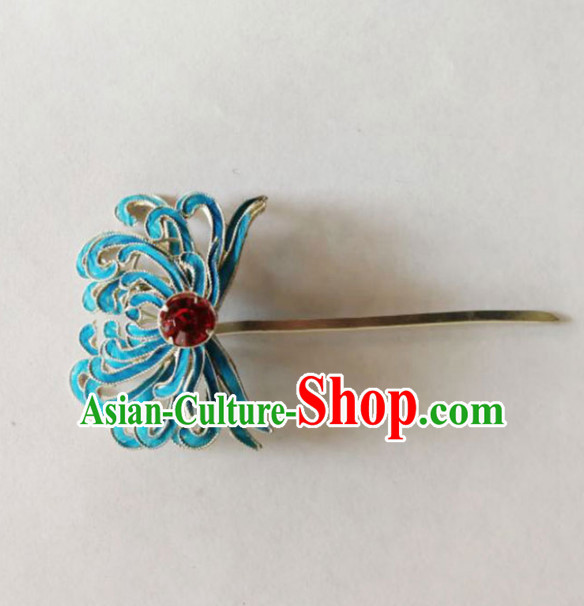 Chinese Ancient Court Princess Chrysanthemum Hairpins Traditional Beijing Opera Diva Hair Accessories for Adults