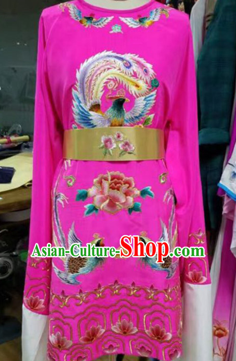 Chinese Traditional Peking Opera Queen Actress Embroidered Rosy Dress Ancient Empress Costume for Women