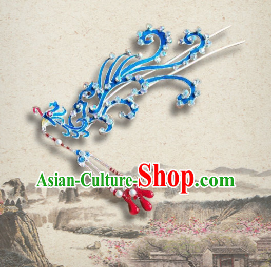 Chinese Ancient Queen Phoenix Hairpins Palace Tassel Hair Clip Traditional Beijing Opera Diva Court Hair Accessories for Adults