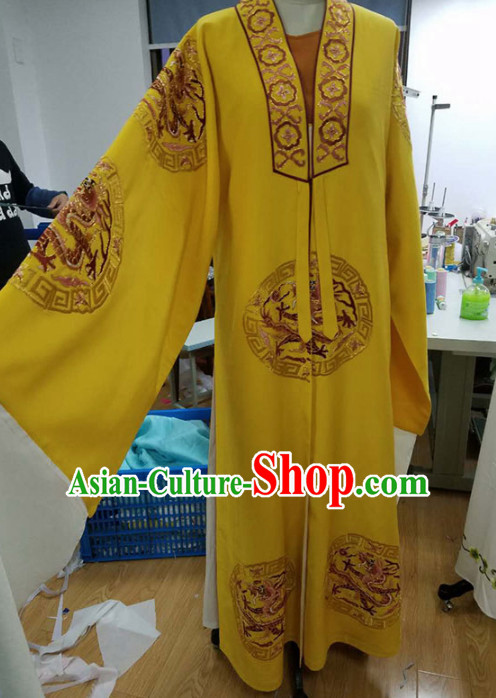 Chinese Traditional Beijing Opera Niche Scholar Yellow Robe Ancient Nobility Childe Costume for Men