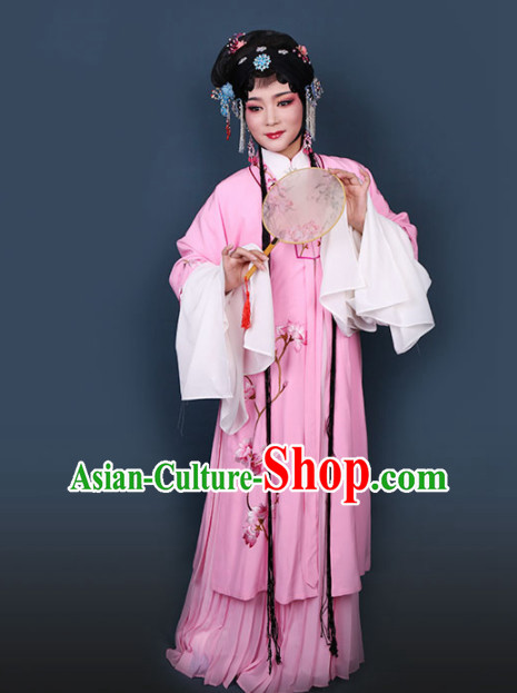 Traditional Chinese Peking Opera Diva Pink Dress Ancient Peri Princess Embroidered Costume for Women