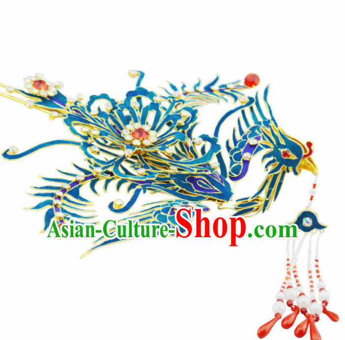 Chinese Ancient Palace Phoenix Hairpins Queen Hair Clip Traditional Beijing Opera Diva Court Hair Accessories for Adults