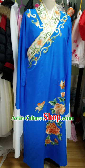 Chinese Traditional Beijing Opera Niche Embroidered Royalblue Robe Ancient Scholar Nobility Childe Costume for Men
