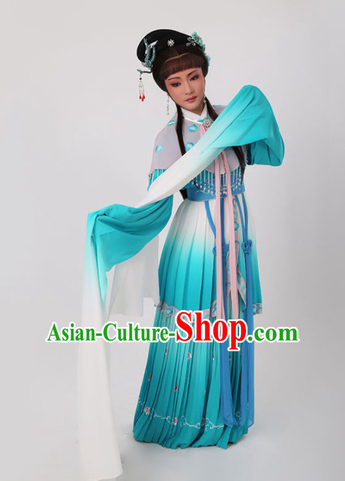 Chinese Traditional Opera Court Princess Green Dress Ancient Beijing Opera Diva Embroidered Costume for Women