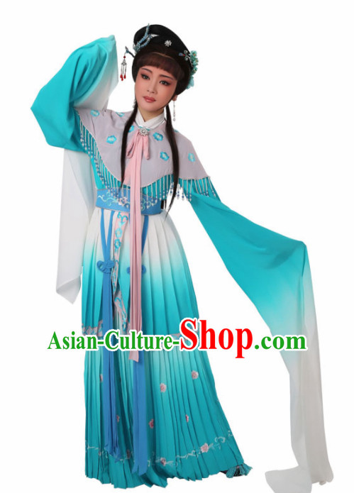 Chinese Traditional Opera Court Princess Green Dress Ancient Beijing Opera Diva Embroidered Costume for Women