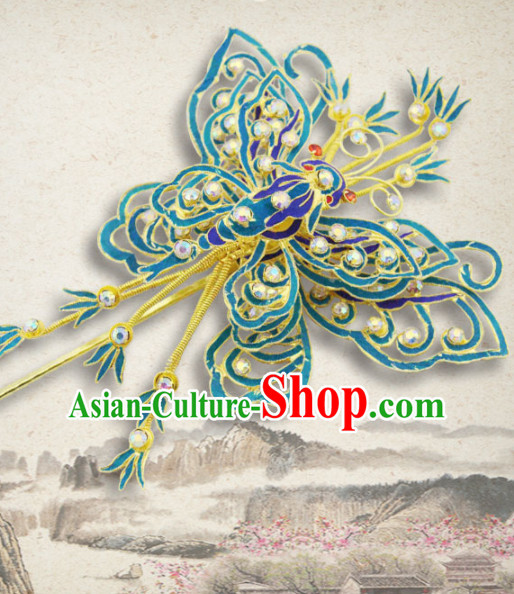 Chinese Ancient Palace Butterfly Hairpins Queen Hair Clip Traditional Beijing Opera Diva Court Hair Accessories for Adults