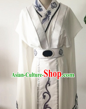 Chinese Traditional Opera Court Queen White Dress Ancient Beijing Opera Diva Embroidered Costume for Women