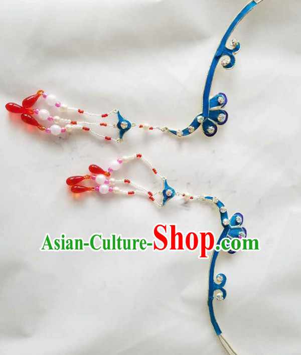 Chinese Ancient Princess Tassel Step Shake Hairpins Traditional Beijing Opera Diva Court Hair Accessories for Adults