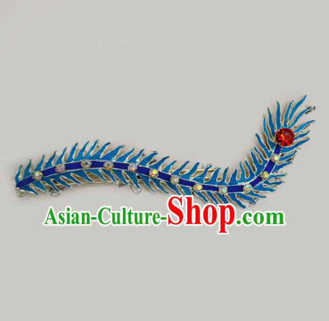 Chinese Ancient Princess Pteris Hairpins Traditional Beijing Opera Diva Court Hair Accessories for Adults