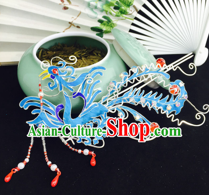 Chinese Ancient Princess Hairpins Phoenix Hair Clip Traditional Beijing Opera Diva Court Hair Accessories for Adults