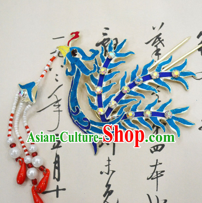 Chinese Ancient Princess Hairpins Palace Phoenix Tassel Hair Clip Traditional Beijing Opera Diva Court Hair Accessories for Adults