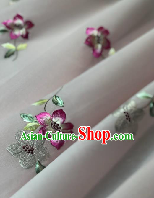 Traditional Chinese Silk Fabric Classical Embroidered Flowers Pattern Design Brocade Fabric Asian Satin Material