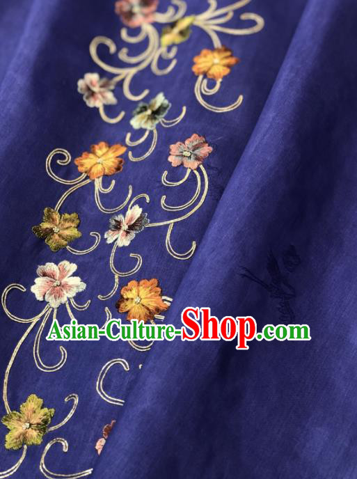 Traditional Chinese Purple Silk Fabric Classical Embroidered Pattern Design Brocade Fabric Asian Satin Material