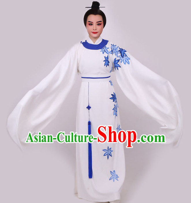 Chinese Traditional Beijing Opera Niche White Robe Ancient Nobility Childe Costume for Men