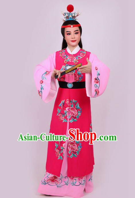 Chinese Traditional Beijing Opera Niche Jia Baoyu Rosy Robe Ancient Nobility Childe Costume for Men