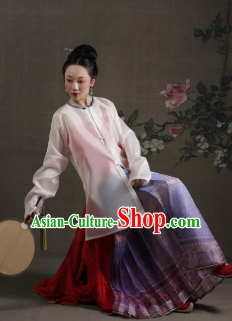 Chinese Ancient Ming Dynasty Dowager Hanfu Dress Traditional Rich Young Mistress Replica Costume for Women