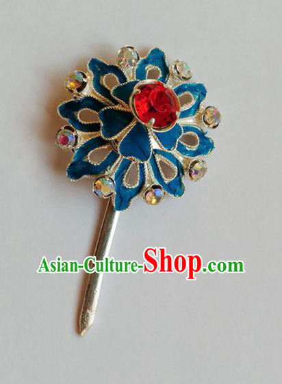 Chinese Ancient Palace Princess Red Crystal Hairpins Traditional Beijing Opera Diva Headwear Hair Accessories for Adults