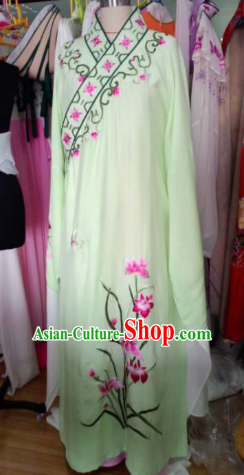 Chinese Traditional Beijing Opera Niche Green Robe Ancient Scholar Nobility Childe Embroidered Orchid Costume for Men