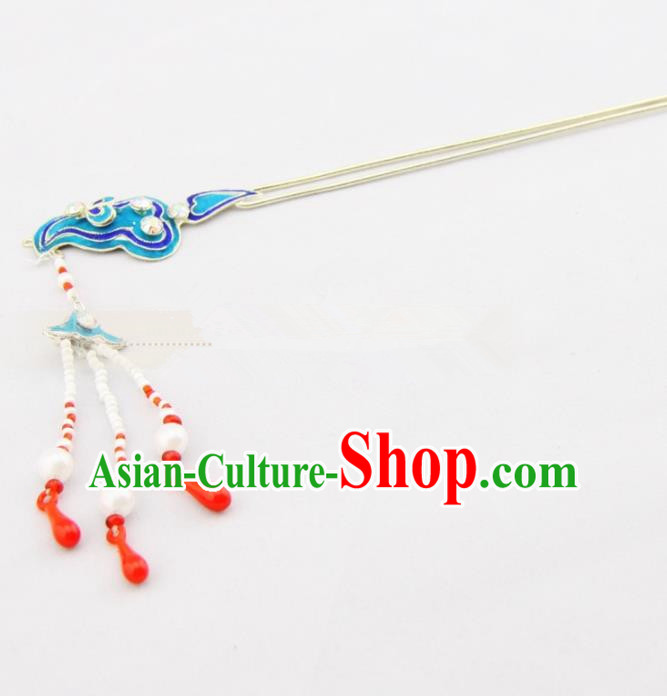 Chinese Ancient Princess Cloud Tassel Hairpins Traditional Beijing Opera Diva Headwear Hair Accessories for Adults