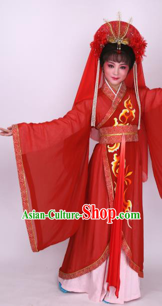 Chinese Traditional Opera Princess Wedding Red Dress Ancient Beijing Opera Diva Embroidered Costume for Women