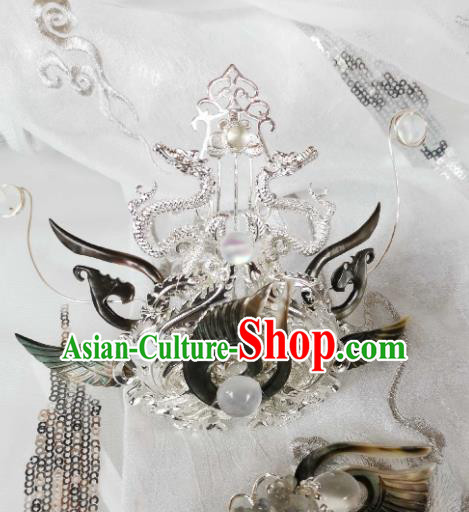 Chinese Ancient Swordsman Hairdo Crown Hairpins Traditional Hanfu Dragon Hair Accessories for Men