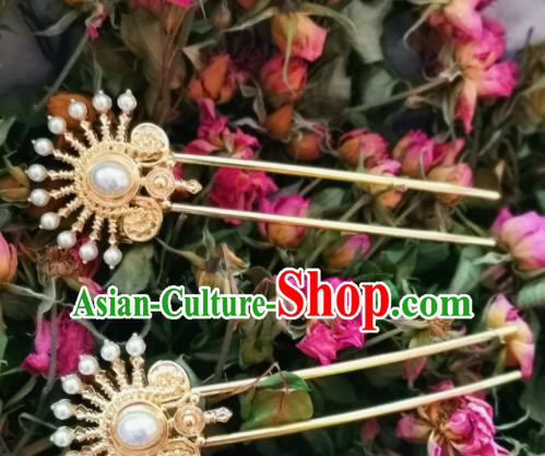 Chinese Ancient Palace Princess Pearl Hairpins Traditional Hanfu Hair Accessories for Women