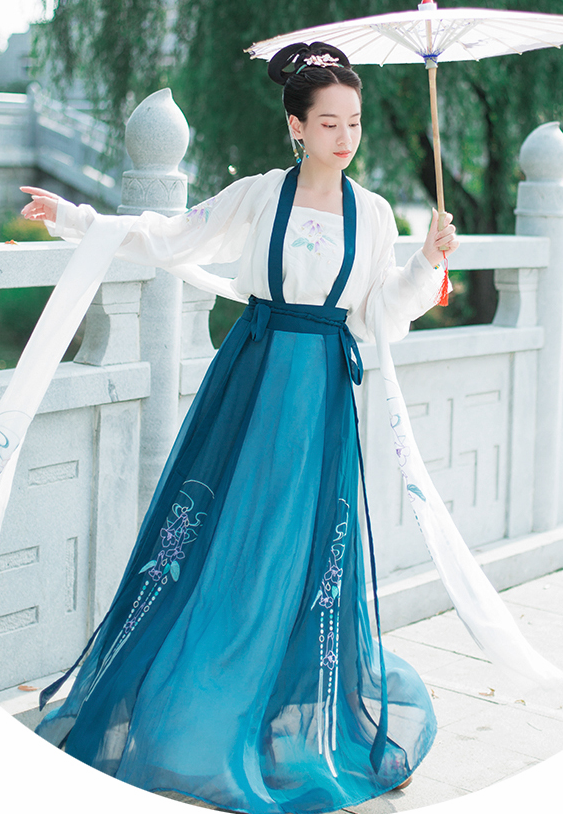 Chinese Traditional Nobility Lady Hanfu Dress Ancient Tang Dynasty Embroidered Historical Costume for Women