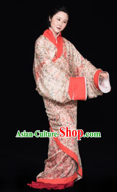 Chinese Ancient Han Dynasty Court Princess Replica Costume Traditional Courtesan Hanfu Dress for Women