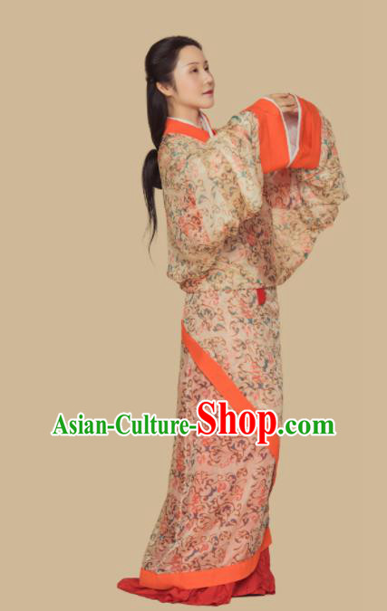 Chinese Ancient Han Dynasty Court Princess Replica Costume Traditional Courtesan Hanfu Dress for Women