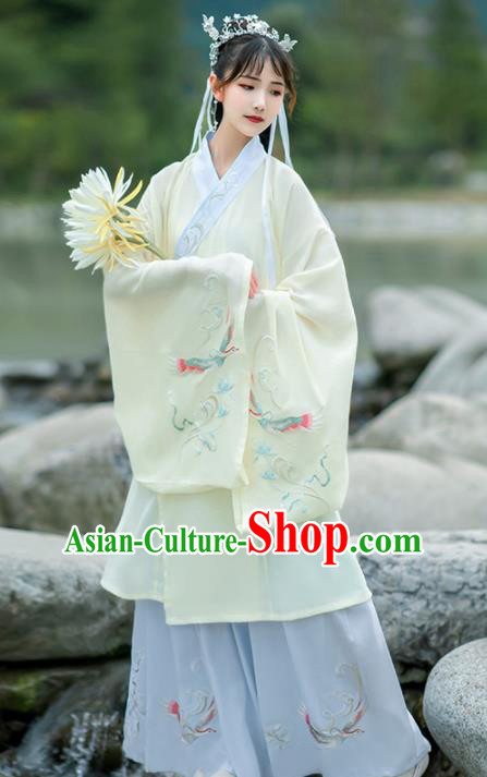 Chinese Traditional Hanfu Dress Ancient Ming Dynasty Court Lady Embroidered Historical Costume for Women