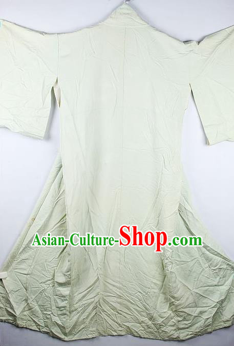 Traditional Japanese Geisha Light Green Furisode Kimono Asian Japan National Yukata Dress Costume for Women
