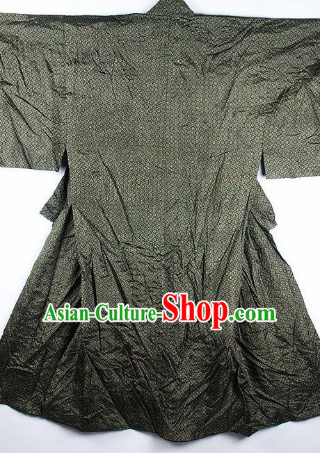Japanese Traditional Printing Black Kimono Asian Japan National Yukata Costume for Men
