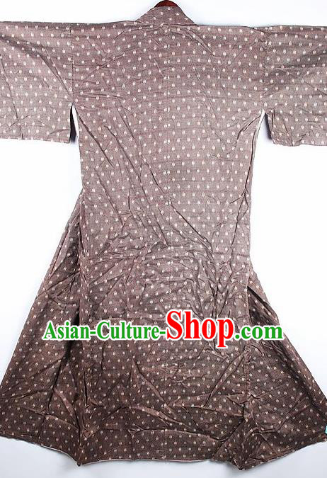 Japanese Traditional Classical Brown Kimono Asian Japan National Yukata Costume for Men