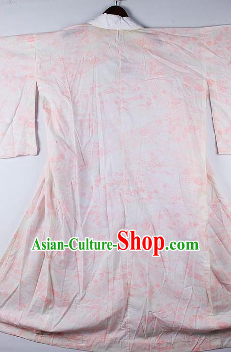 Japanese Traditional Ceremony Costume Printing Pink Sakura Furisode Kimono Asian Japan National Yukata Dress for Women