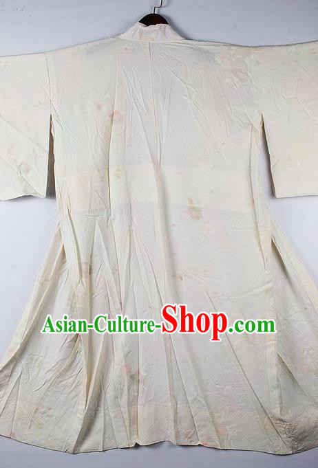 Japanese Traditional Ceremony Costume White Furisode Kimono Asian Japan National Yukata Dress for Women