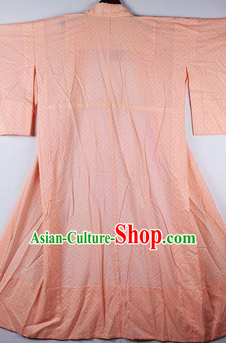 Japanese Traditional Ceremony Costume Orange Furisode Kimono Asian Japan National Yukata Dress for Women