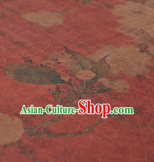 Chinese Traditional Pear Flowers Pattern Design Gambiered Guangdong Gauze Asian Brocade Silk Fabric