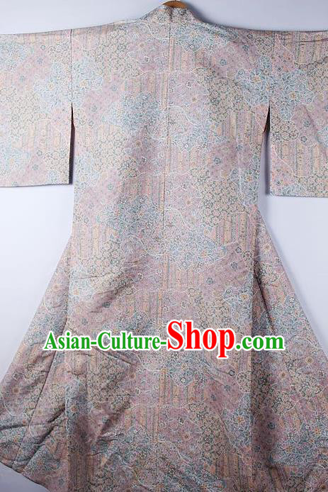 Asian Japanese Ceremony Clothing Printing Lilac Kimono Traditional Japan National Yukata Costume for Men