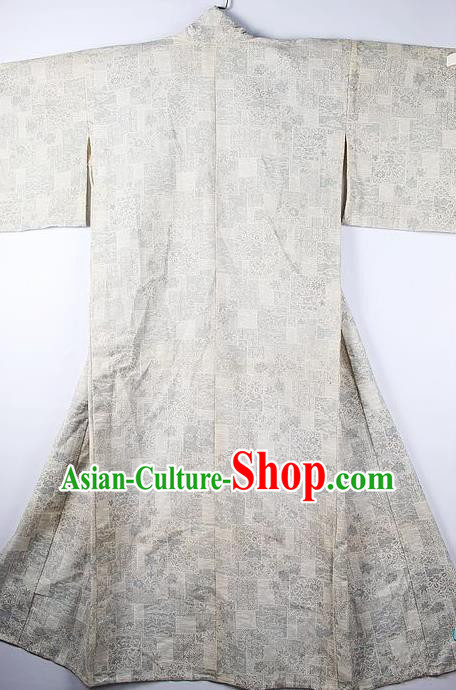 Asian Japanese Ceremony Clothing Classical Pattern White Kimono Traditional Japan National Yukata Costume for Men